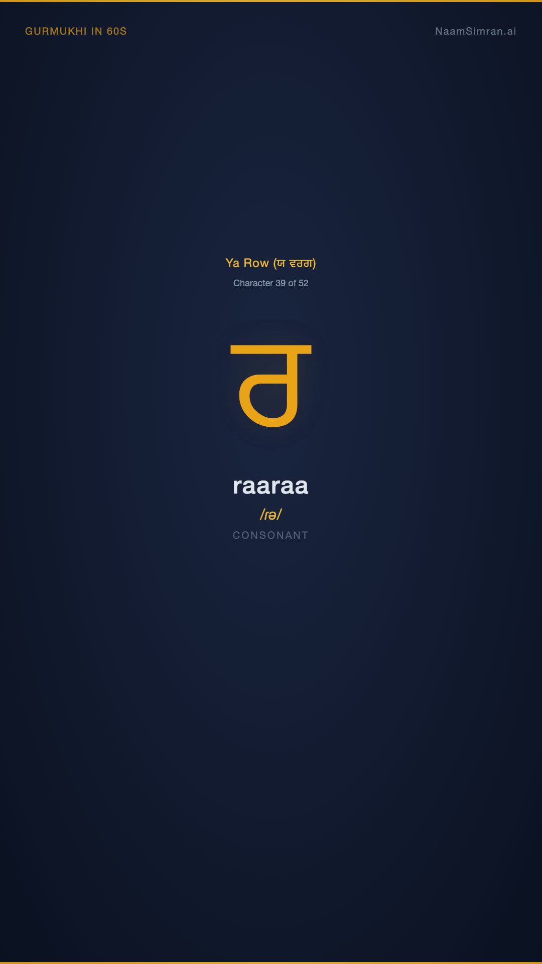 ਰ — Raaraa
